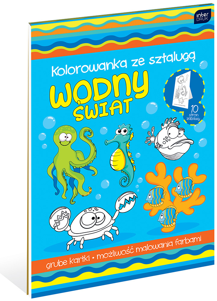 Kolorowanka A4 ze sztalugą Zamek/ Zabawki/ Kosmos/ Wodny świat/ Farma/ Literki/ Dżungla/ Owady mix 8 wzorów (5481) Interdruk